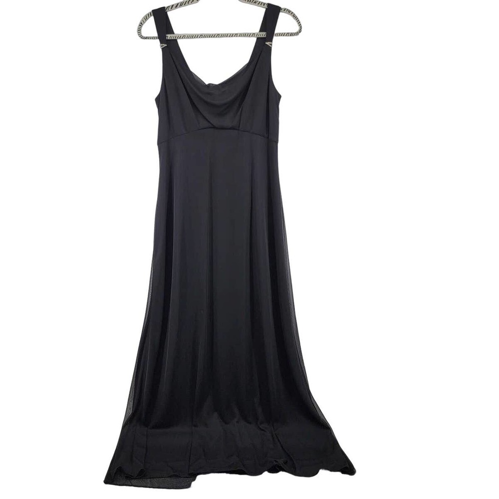 Alex Evenings Sleeveless Embellished Jewel Strap Maxi Gown Black 12